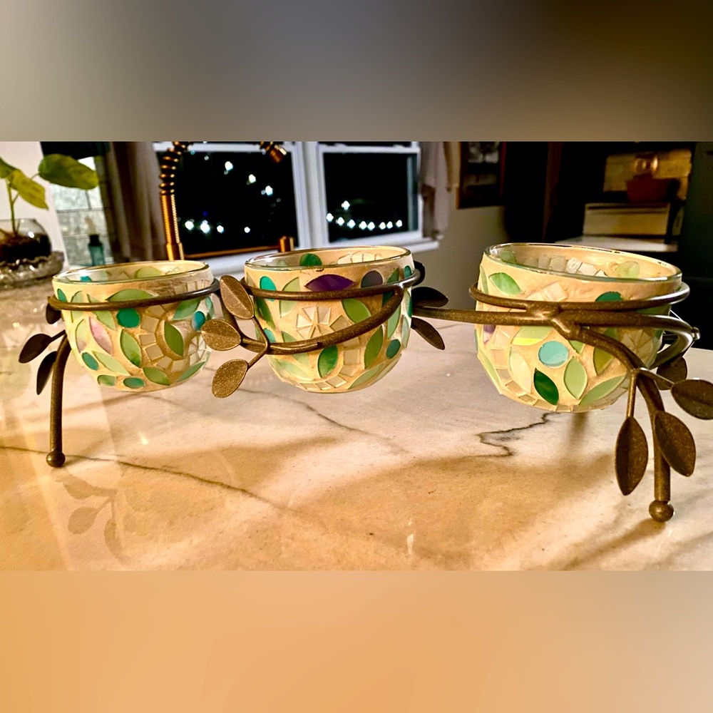Mosaic & Vine Tealight Candleholder